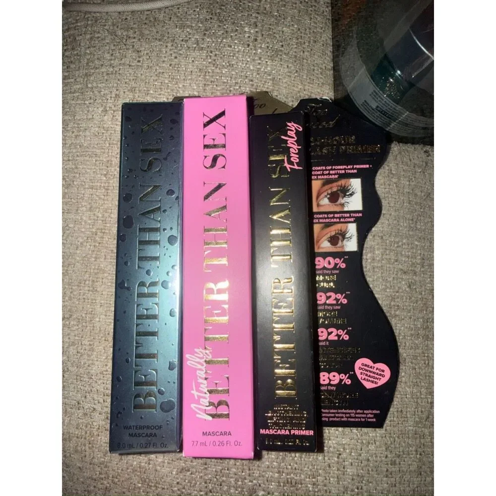 Too Faced Better Than Sex Mascara 3x Item Bundle NWT